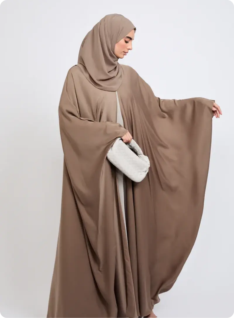 Yarasa Kol Krep Abaya - Vizon