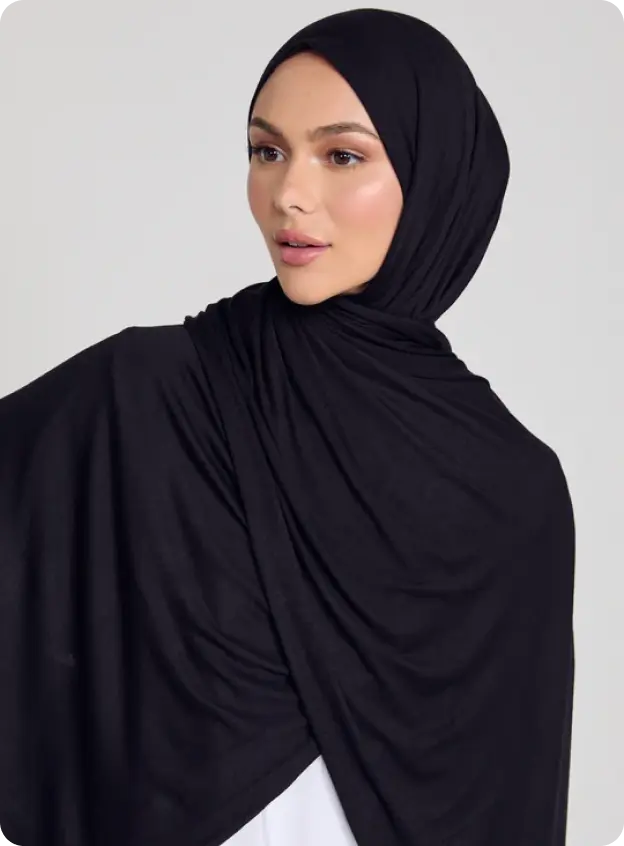 Premium Jarse Şal - Siyah